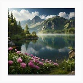 Lake In The Mountains 4 Canvas Print