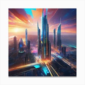 Futuristic Cityscape 99 Canvas Print