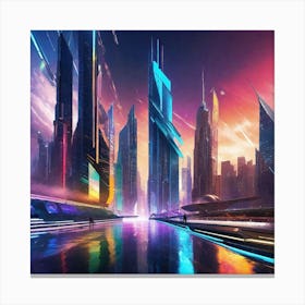 Futuristic City 91 Canvas Print