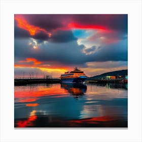 Sunset At The Port Canvas Print