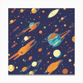 Space Galaxy Planet Universe Stars Night Fantasy Canvas Print