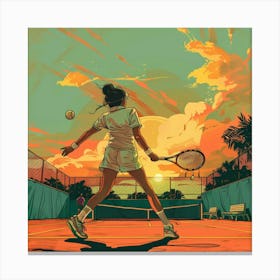 A Tennis Tournament Lofi Illustration 1718671258 2 Canvas Print