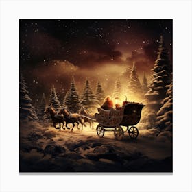Santa Claus In A Carriage Canvas Print
