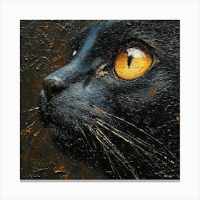 Black Cat With Yellow Eyes Canvas Print