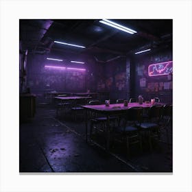 Room With Neon Lights Canvas Print