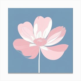 A White And Pink Flower In Minimalist Style Square Composition 627 Canvas Print