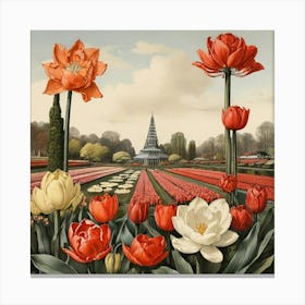 Tulips art print Canvas Print