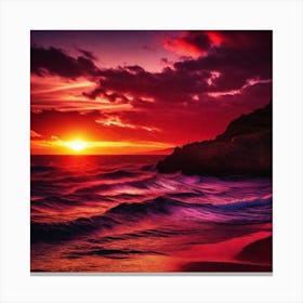 Sunset On The Beach 584 Canvas Print