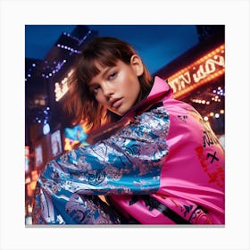 Girl In A Pink Jacket Canvas Print