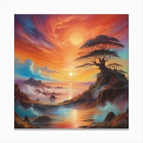 'Sunrise' Paintings Art Print Canvas Print