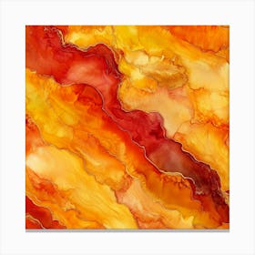 Flowing Orange Fall Alcohol Ink Canvas Print