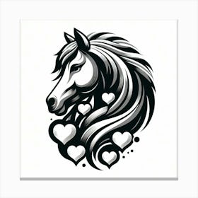 Horse Head With Hearts 1 Canvas Print