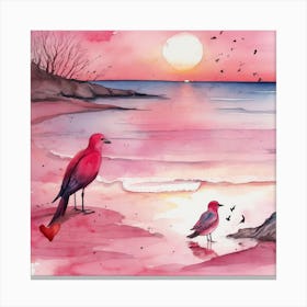 Birds On The Beach Canvas Print