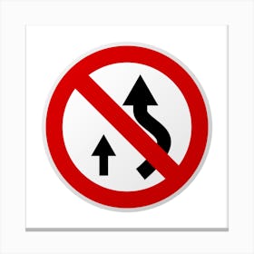 No Right Turn Sign.A fine artistic print that decorates the place.64 Canvas Print