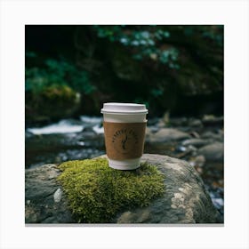 Coffee Cup On Rock 2 Canvas Print