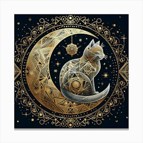 Cat On The Moon 5 Canvas Print
