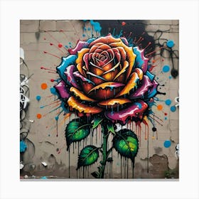 Graffiti Rose 1 Canvas Print