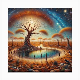 Talking Around The Billabong Canvas Print