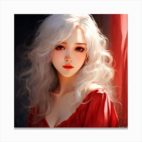 White Haired Girl Canvas Print