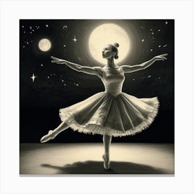 Ballerina In The Moonlight Canvas Print