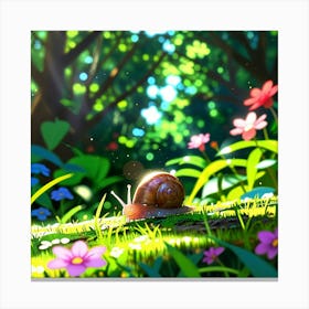 Snail In The Forest 1 Canvas Print