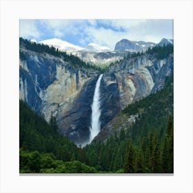 Waterfall In Yosemite National Park Canvas Print