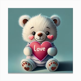 Love Teddy Bear Canvas Print