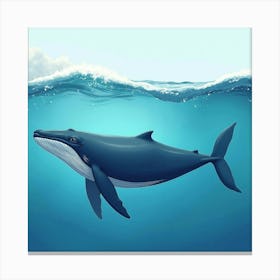 Whale In The Ocean Canvas Print