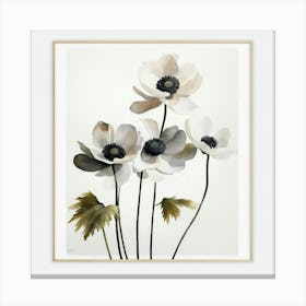 Illustration of delicate flowers on a white background Canvas Print