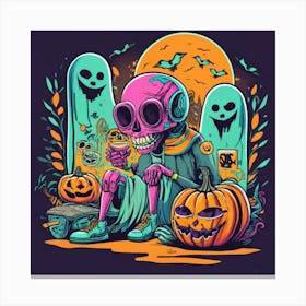 Halloween Skeleton Canvas Print