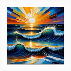 Sunset Over The Ocean Canvas Print