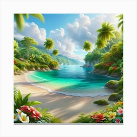 Tropical Beach Canvas Print