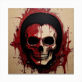 Blood Splatter Skull Canvas Print