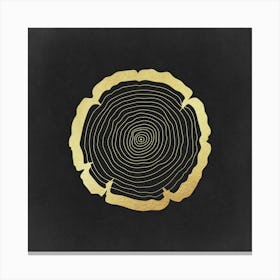 Tree Rings Forest Gold Print Canvas Print