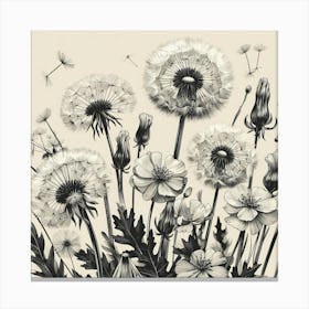 Dandelion flowers 1 Canvas Print