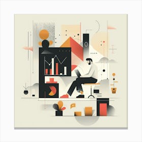 Illustration Of A Businessman Canvas Print