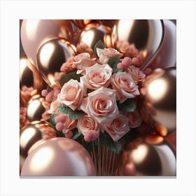 Roses And Balloons Canvas Print