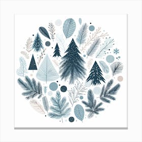 Scandinavian style, Blue spruce branches Canvas Print
