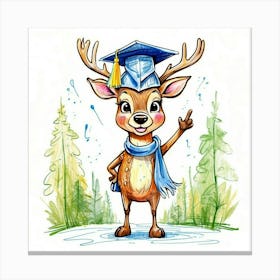 Graduation Deer 6 Canvas Print