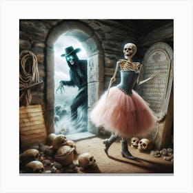 Skeletons In The Graveyard Canvas Print