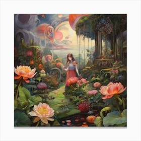 Girl In A Garden 1 Canvas Print