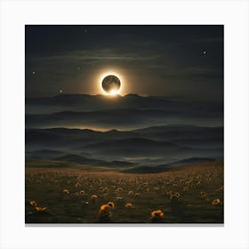 Eclipse In The Desert Canvas Print