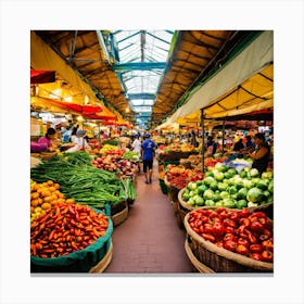 Fruit And Vegetable Market Canvas Print
