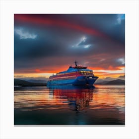 Sunset On The Fjords 2 Canvas Print