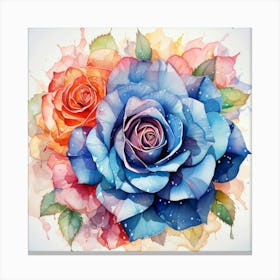 Watercolor Roses 3 Canvas Print