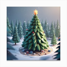 3d Christmas Tree Canvas Print