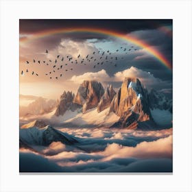 Rainbow Over Mountains Canvas Print