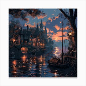 Night On The Water Canvas Print