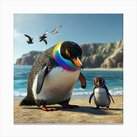 Beautiful And Very Colorful Penguin Canvas Print