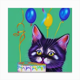 Birthday Cat3 Canvas Print
